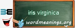 WordMeaning blackboard for iris virginica